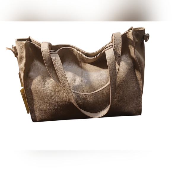 Artisan's Of India -NWT Leather Tote W/Crossbody Strap Magnetic Closure 1 Zipper - Picture 3 of 11